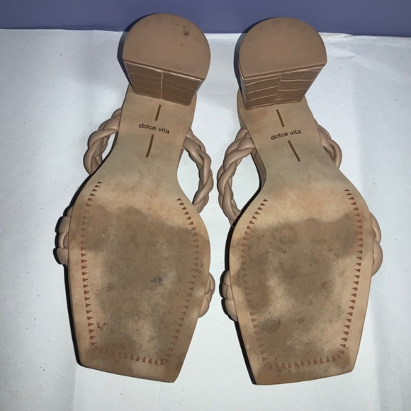 Dolce Vita Paily block heel sandals in Cafe Sz 8.5 square toe braided straps - Picture 6 of 7
